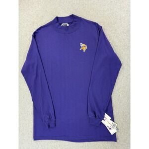 NWT Minnesota Vikings Stitched Logo Mock‎ Crew Shirt (Men's Medium) Purple